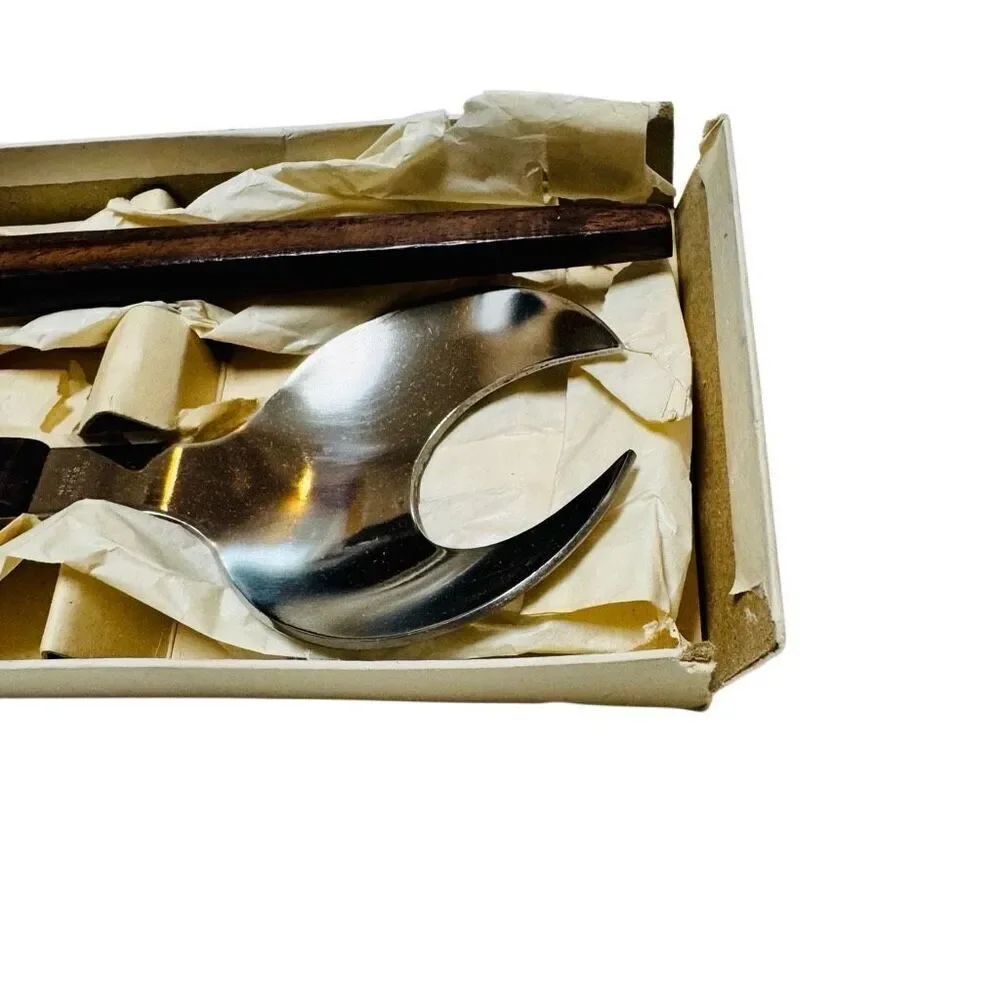 MCM- Rosewood Handle SALAD SERVING SET - Japan - S.0808